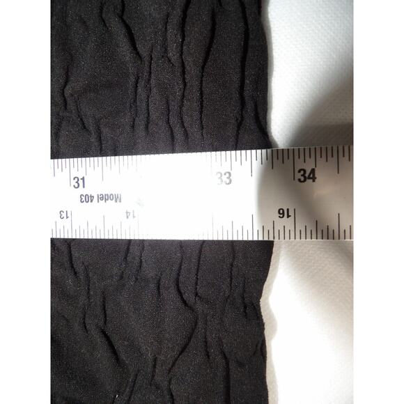 Tees By Tina One Size OSFA Dress Black Crinkle Textured Knee Length Modest Scoop - Picture 8 of 12